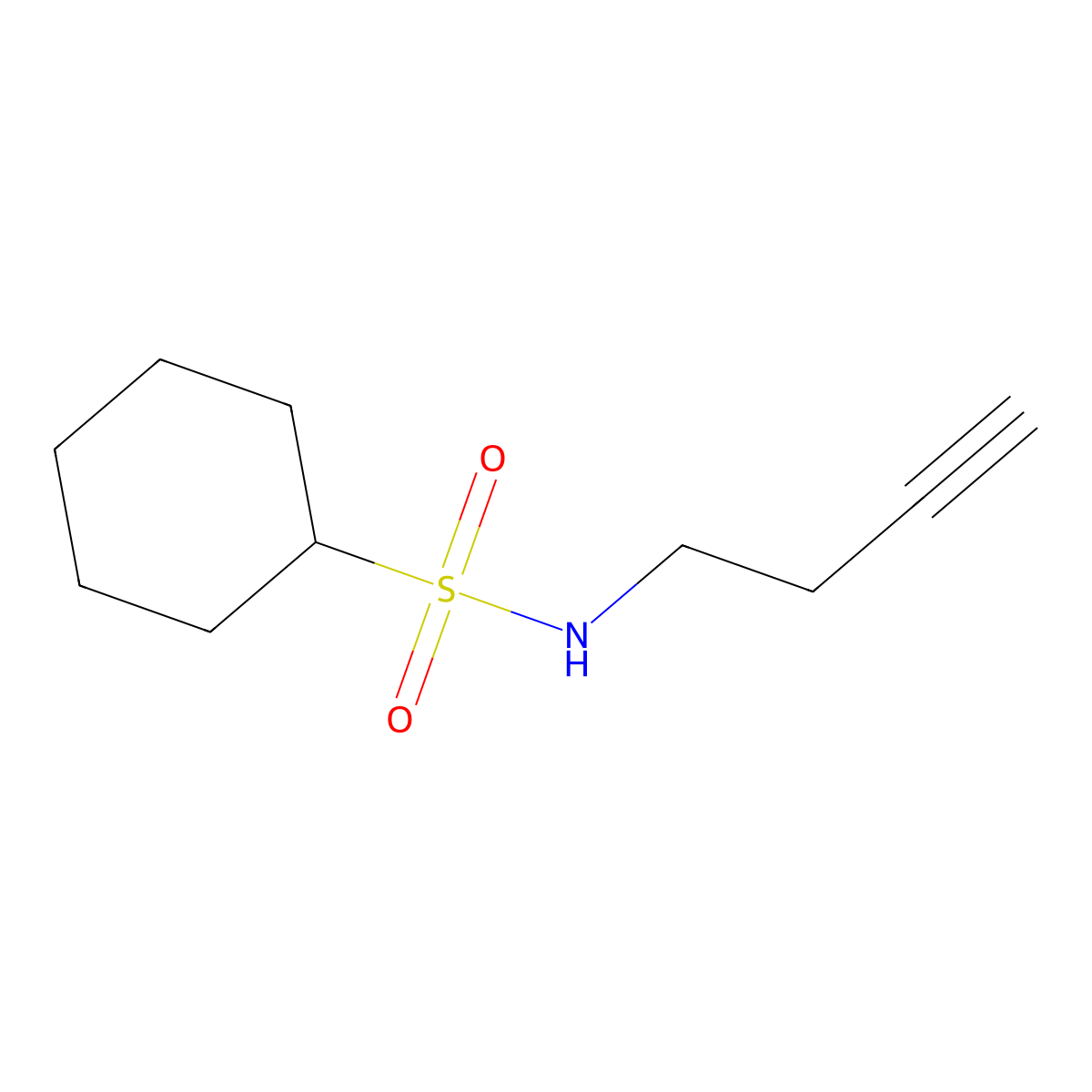 N-(but-3-yn-1-yl)cyclohexanesulfonamide molecular structure, CAS 1341894-65-2