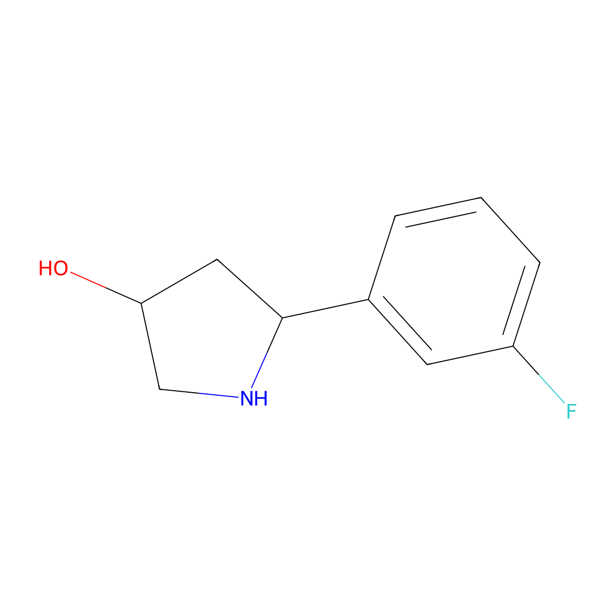 5-(3-Fluorophenyl)pyrrolidin-3-ol molecular structure, CAS 1341895-04-2
