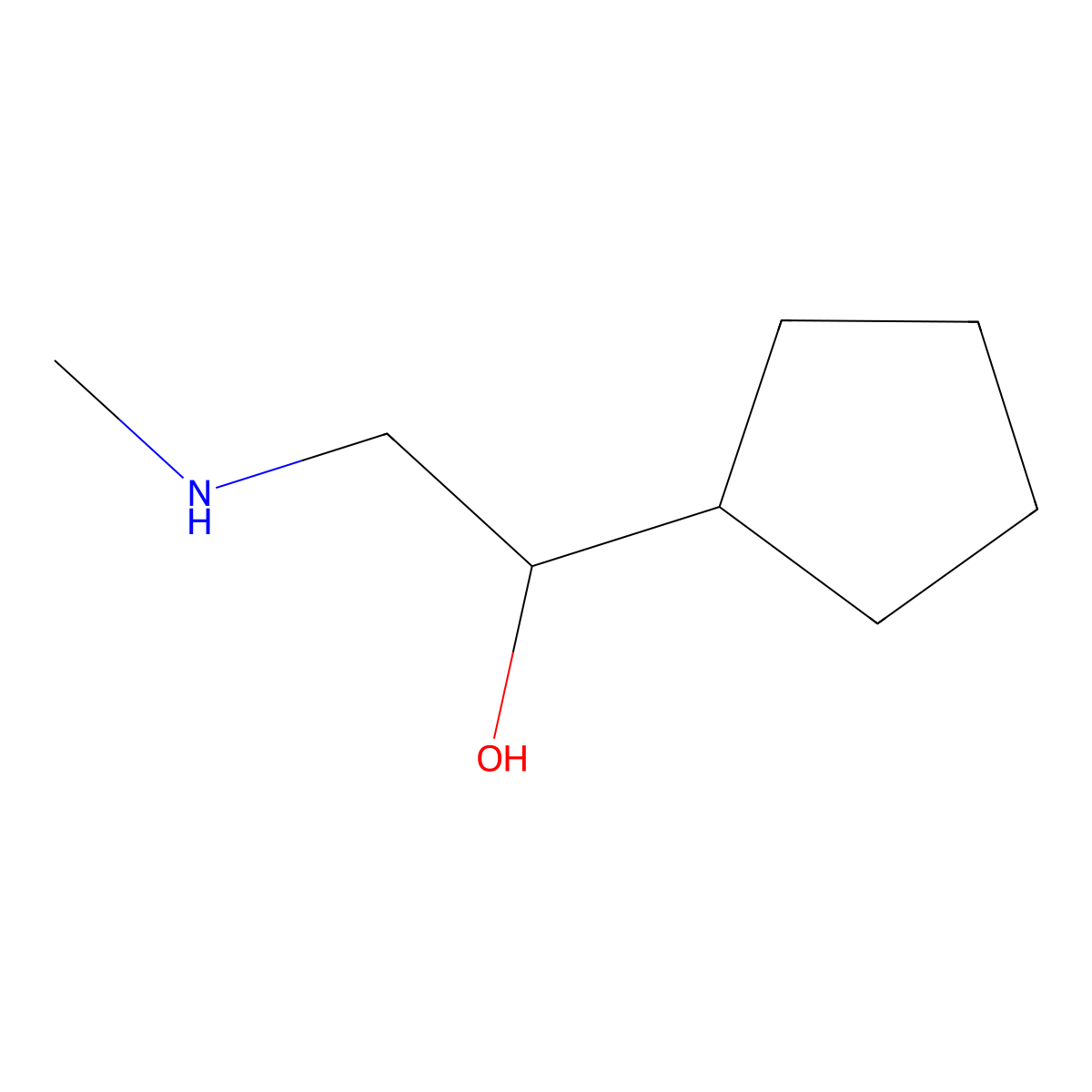 1-Cyclopentyl-2-(methylamino)ethan-1-ol molecular structure, CAS 1341896-97-6