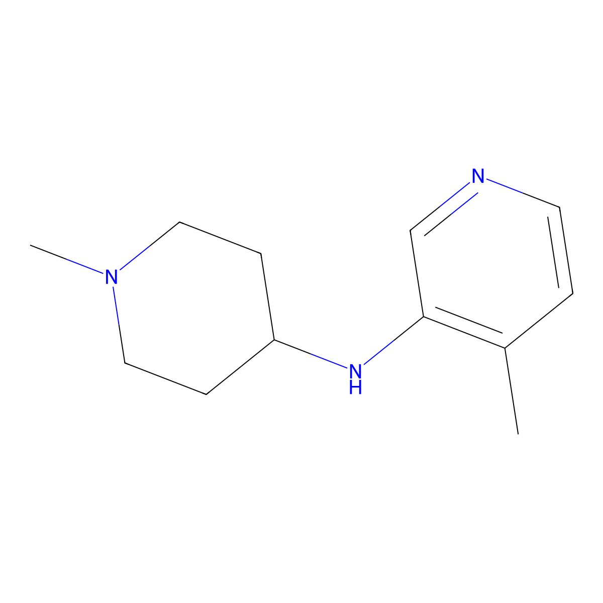 4-methyl-N-(1-methylpiperidin-4-yl)pyridin-3-amine molecular structure, CAS 1341897-21-9