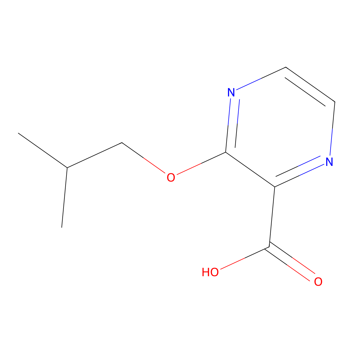 3-Isobutoxypyrazine-2-carboxylic acid molecular structure, CAS 1341898-11-0