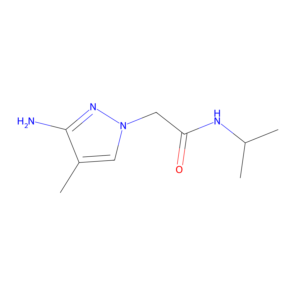 2-(3-amino-4-methyl-1H-pyrazol-1-yl)-N-(propan-2-yl)acetamide molecular structure, CAS 1341899-47-5