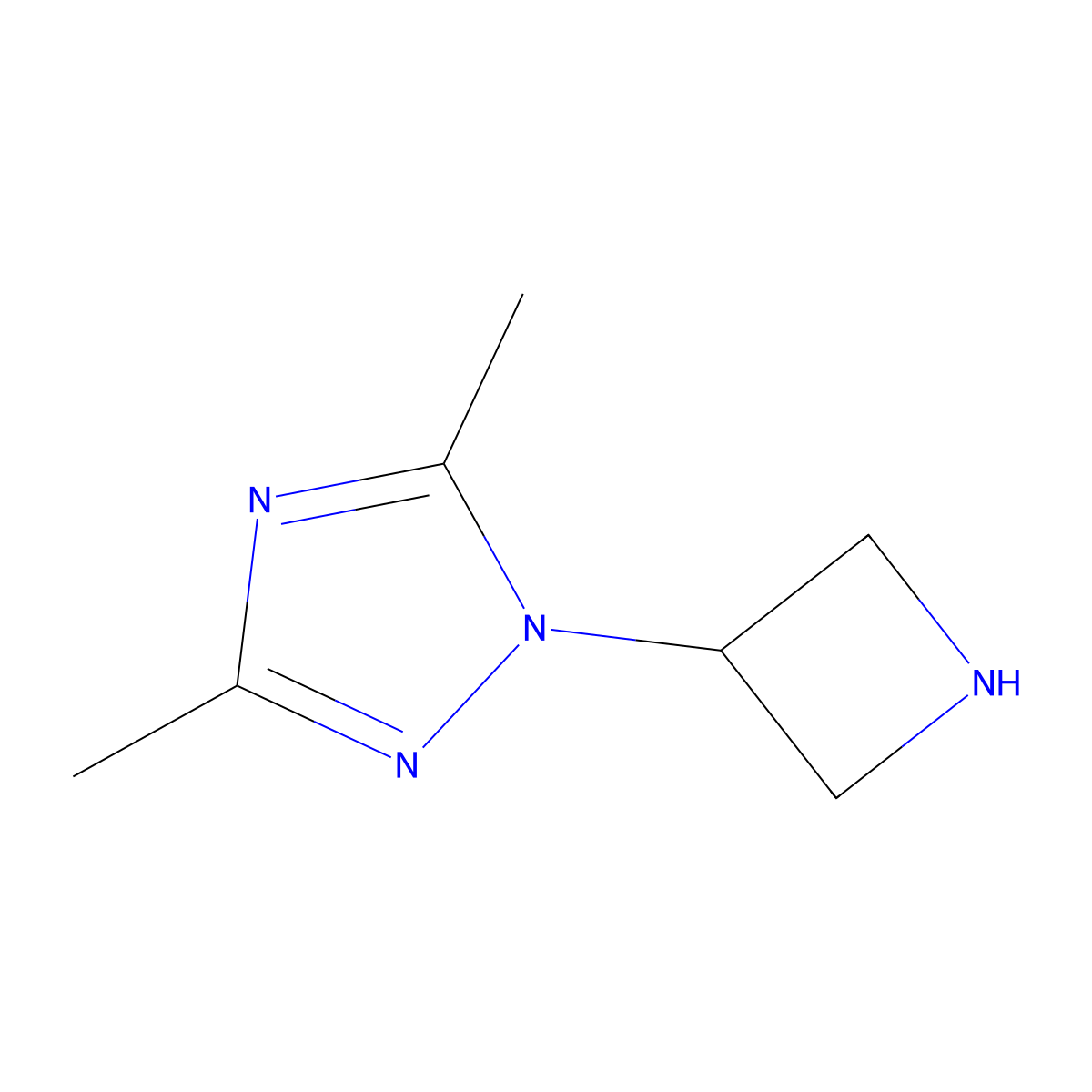 1-(azetidin-3-yl)-3,5-dimethyl-1H-1,2,4-triazole molecular structure, CAS 1341899-72-6