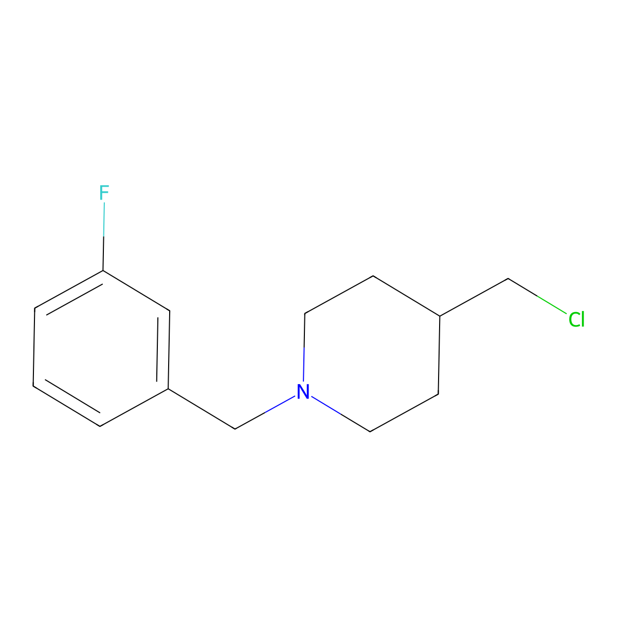4-(Chloromethyl)-1-(3-fluorobenzyl)piperidine molecular structure, CAS 1341899-73-7