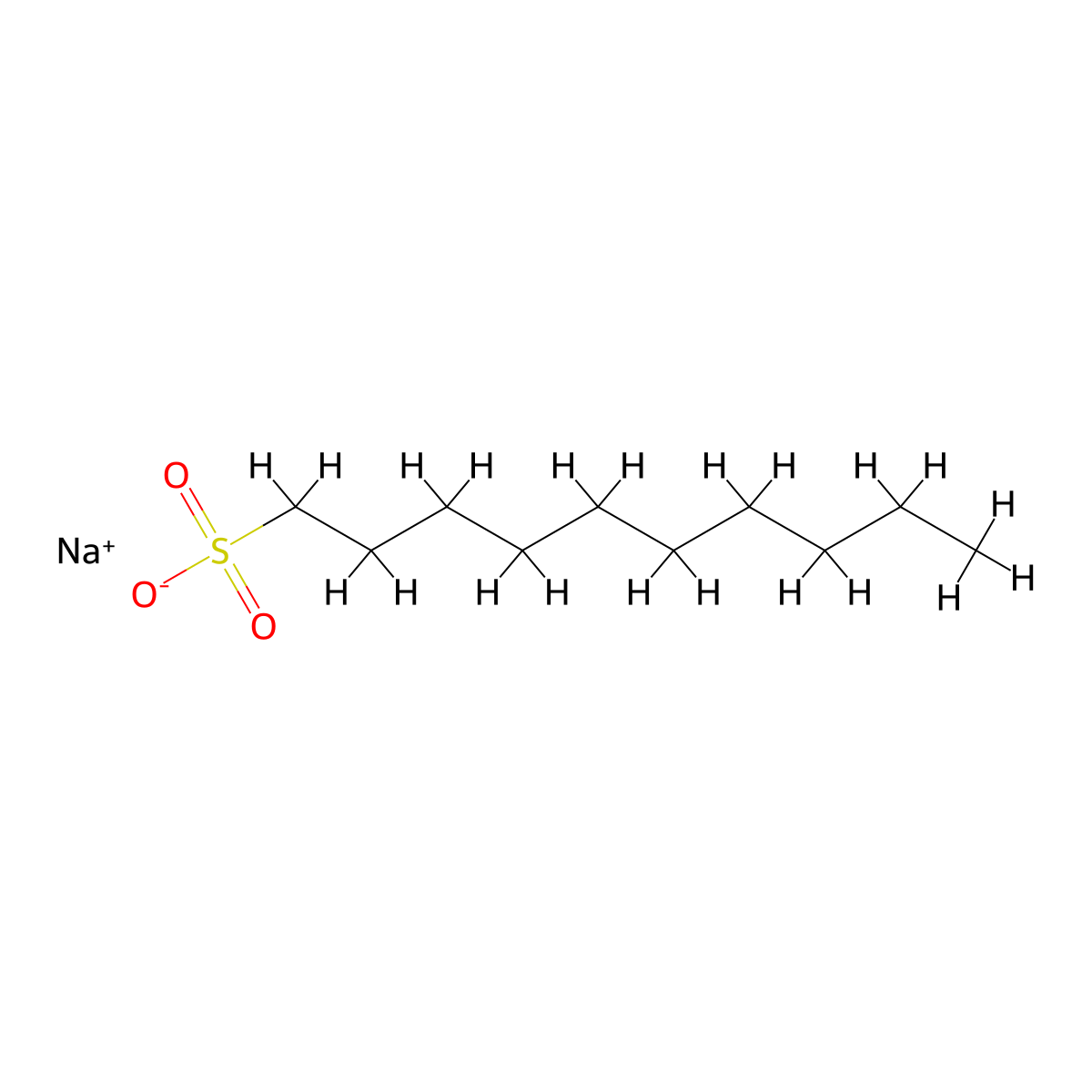 1-decanesulfonic acid, sodium salt molecular structure, CAS 13419-61-9