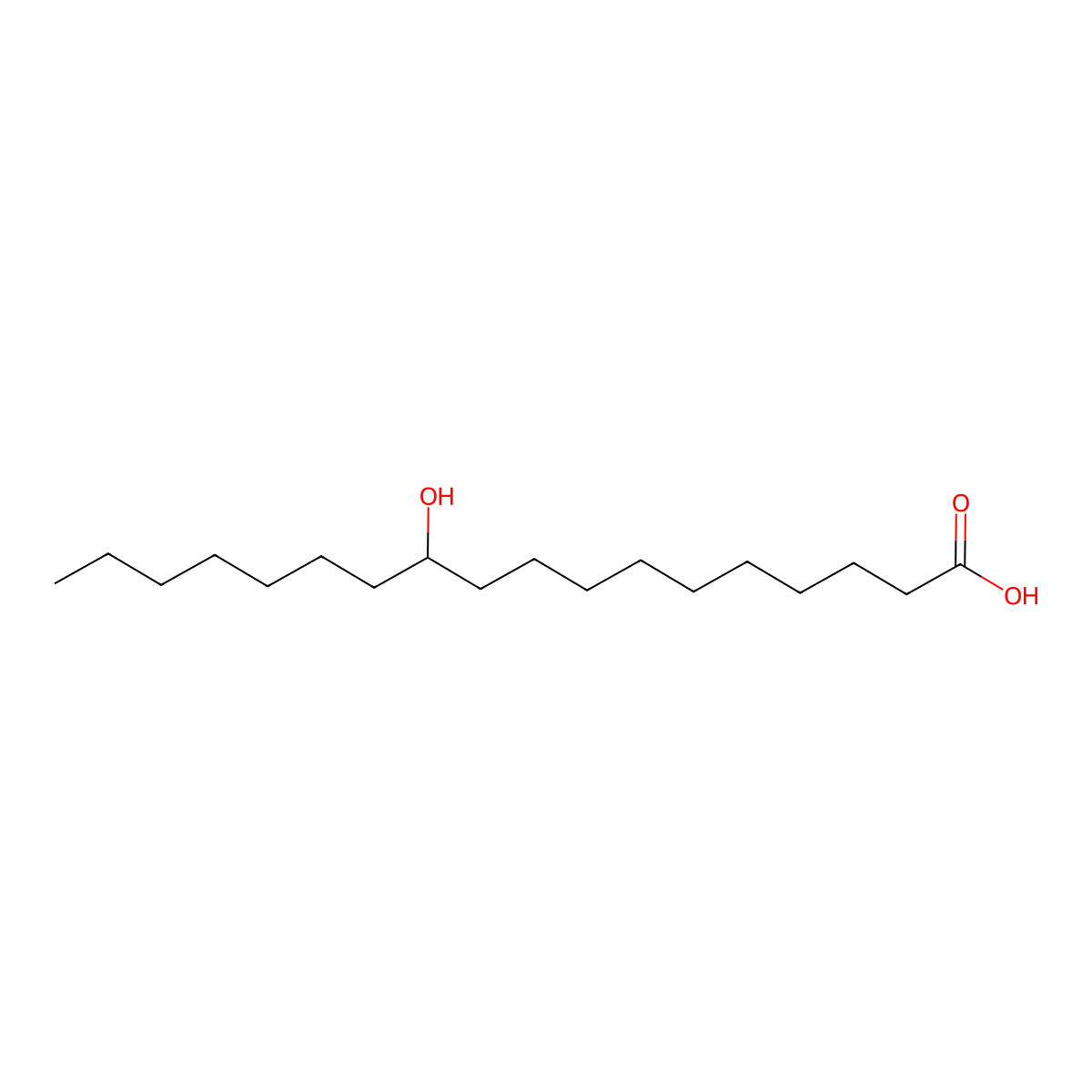11-Hydroxyoctadecanoic acid molecular structure, CAS 13419-91-5