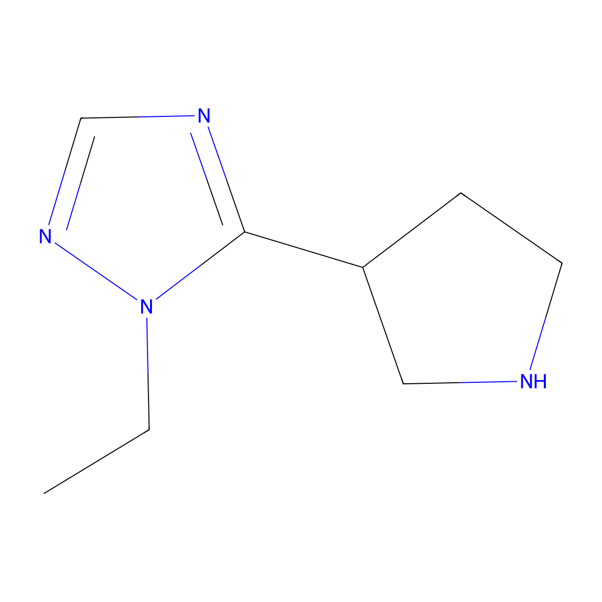 1-Ethyl-5-(pyrrolidin-3-yl)-1h-1,2,4-triazole molecular structure, CAS 1341900-44-4