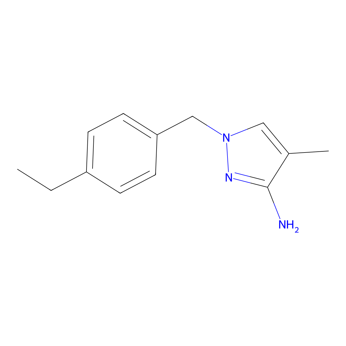 1-(4-Ethylbenzyl)-4-methyl-1H-pyrazol-3-amine molecular structure, CAS 1341903-21-6