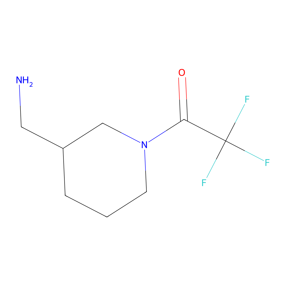 1-[3-(Aminomethyl)piperidin-1-yl]-2,2,2-trifluoroethan-1-one molecular structure, CAS 1341904-47-9