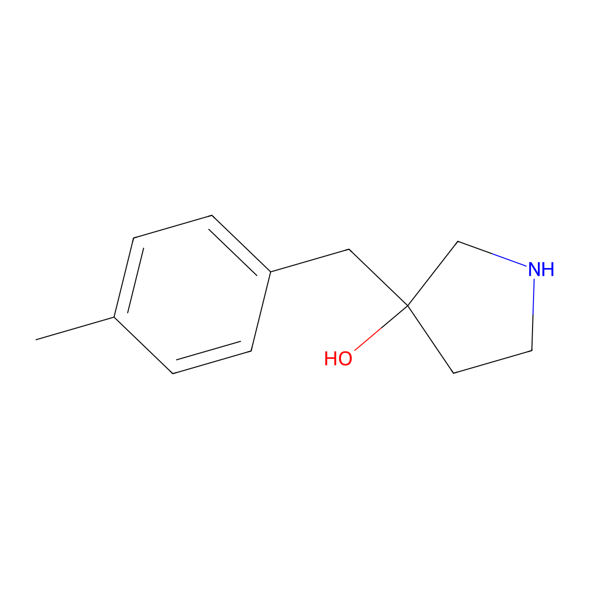 3-(4-Methylbenzyl)pyrrolidin-3-ol molecular structure, CAS 1341904-88-8