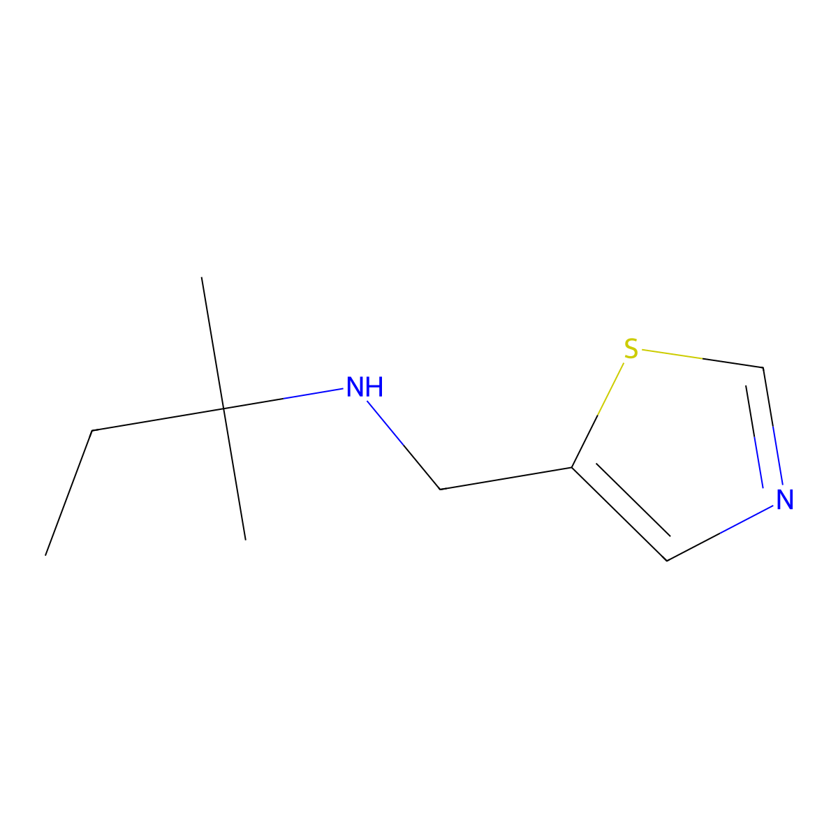 2-Methyl-N-(thiazol-5-ylmethyl)butan-2-amine molecular structure, CAS 1341907-13-8