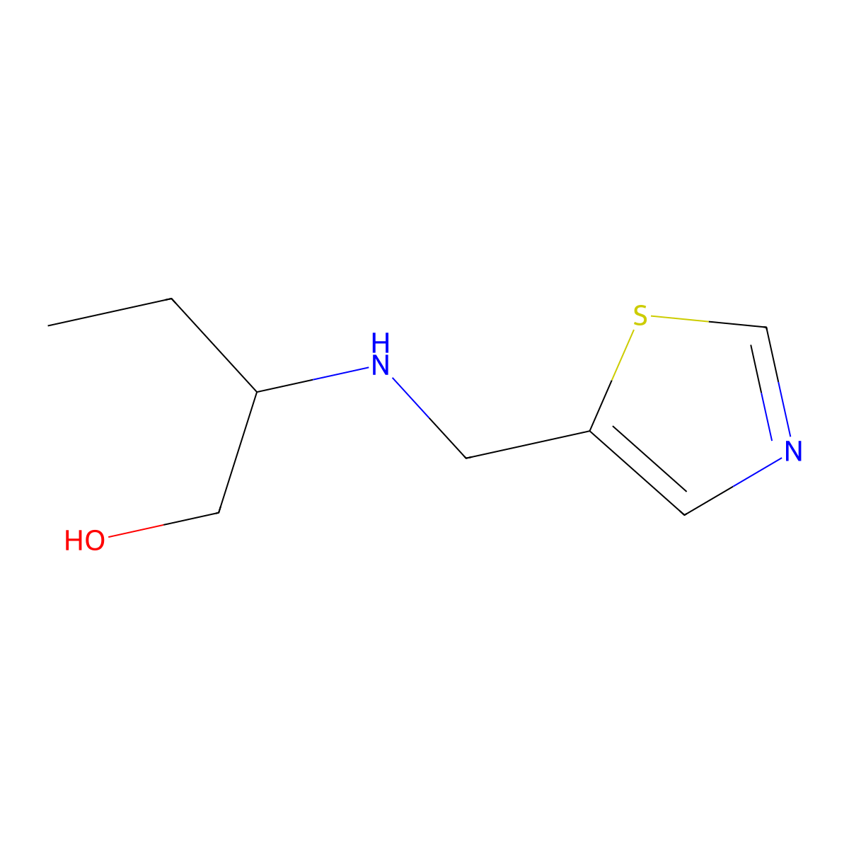 2-{[(1,3-Thiazol-5-yl)methyl]amino}butan-1-ol molecular structure, CAS 1341907-74-1
