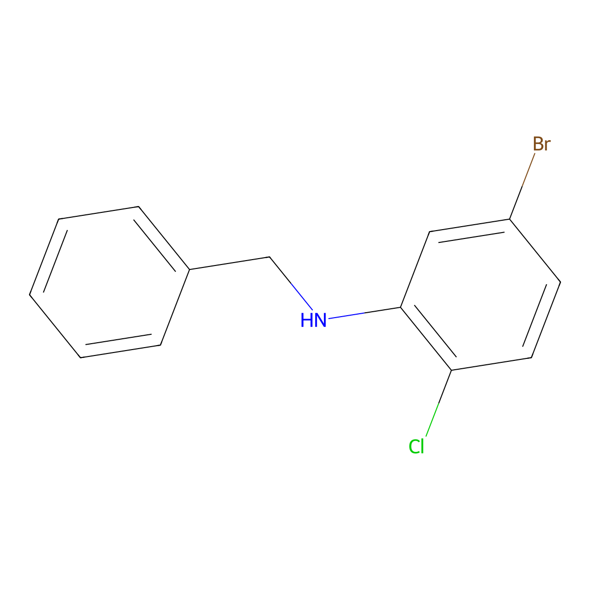 N-benzyl-5-bromo-2-chloroaniline molecular structure, CAS 1341908-48-2