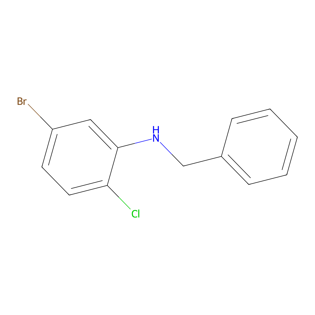 N-benzyl-5-bromo-2-chloroaniline molecular structure, CAS 1341908-48-2