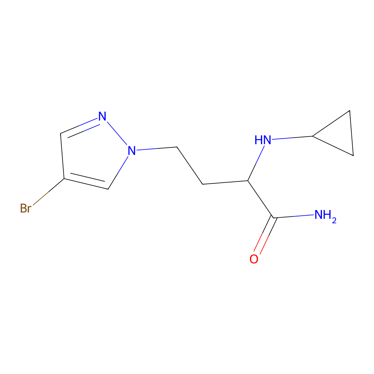 4-(4-Bromo-1h-pyrazol-1-yl)-2-(cyclopropylamino)butanamide molecular structure, CAS 1341908-70-0