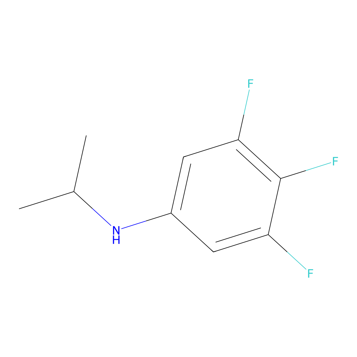 3,4,5-trifluoro-N-(propan-2-yl)aniline molecular structure, CAS 1341911-20-3