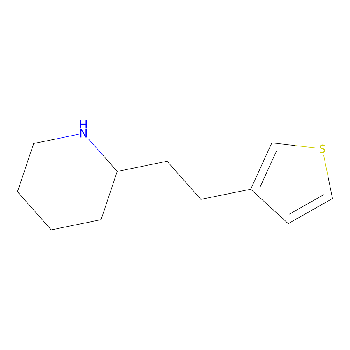 2-(2-(Thiophen-3-yl)ethyl)piperidine molecular structure, CAS 1341912-40-0