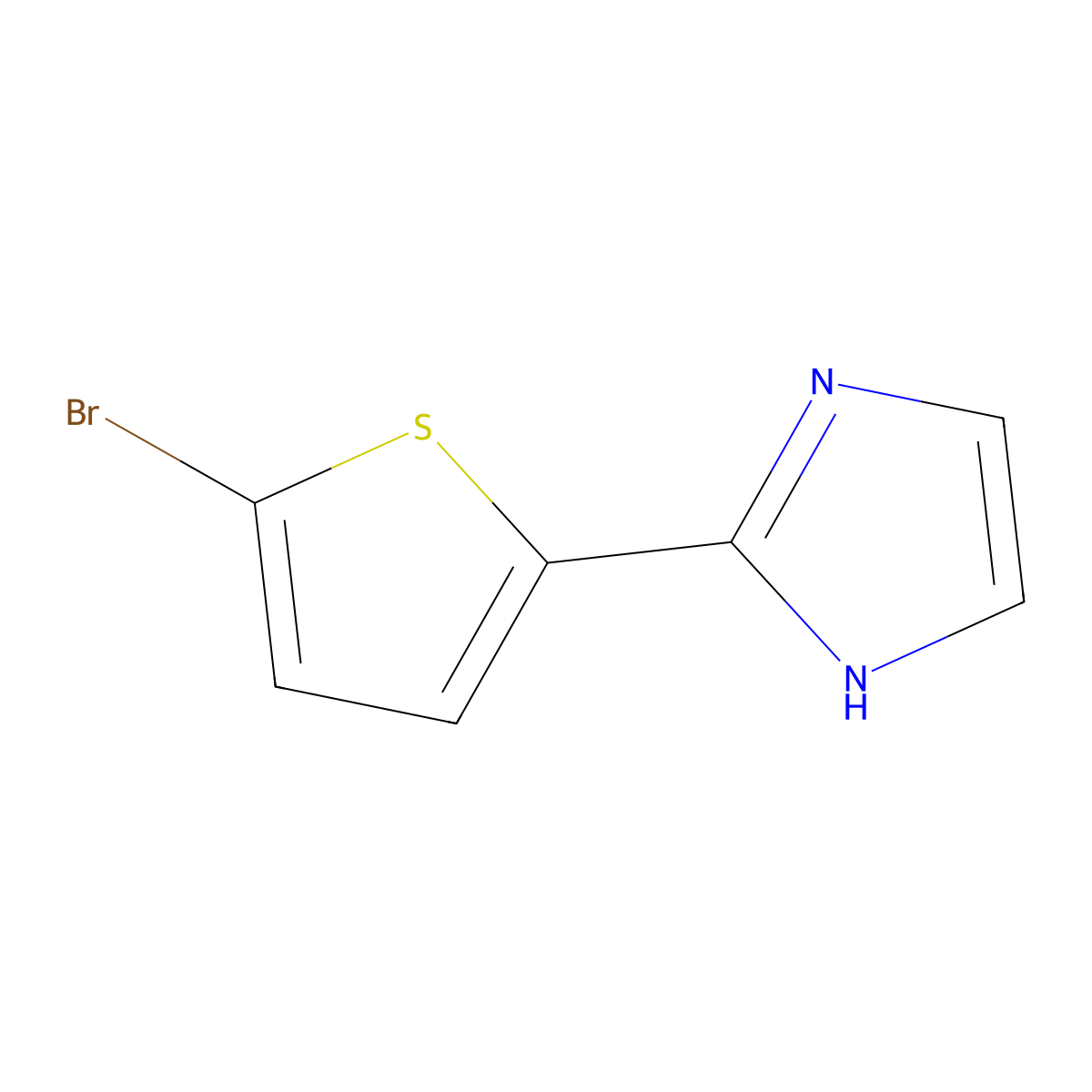 2-(5-bromothiophen-2-yl)-1H-imidazole molecular structure, CAS 1341912-56-8