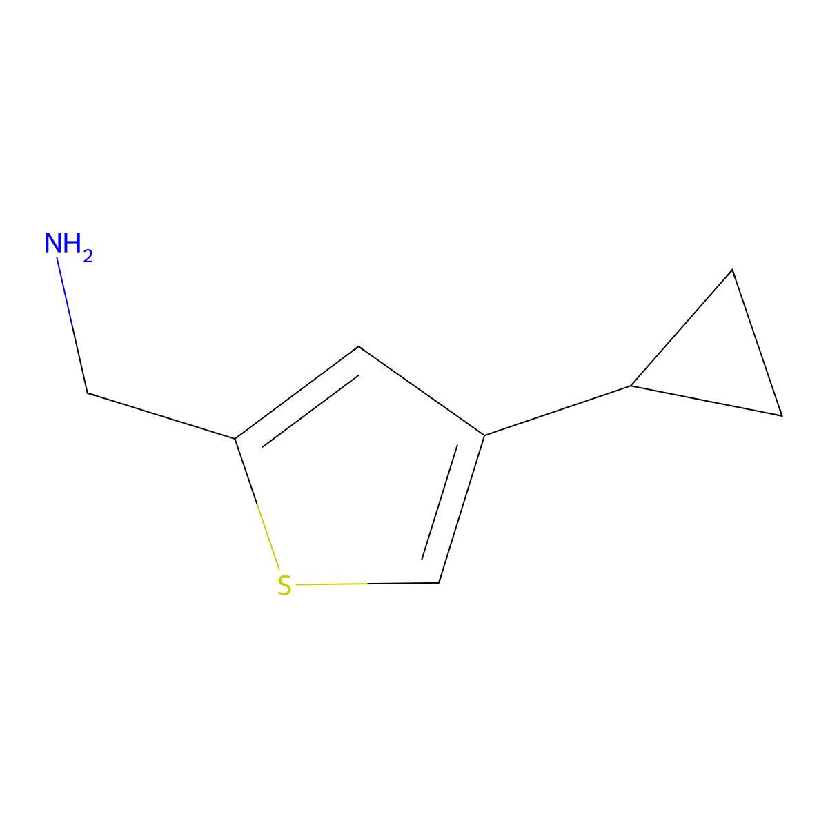 (4-Cyclopropylthiophen-2-yl)methanamine molecular structure, CAS 1341913-65-2