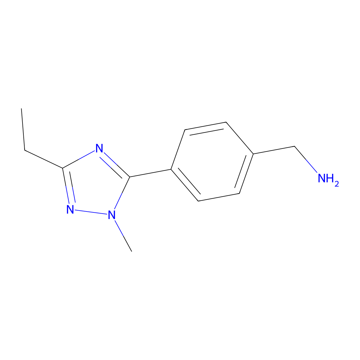 (4-(3-Ethyl-1-methyl-1h-1,2,4-triazol-5-yl)phenyl)methanamine molecular structure, CAS 1341915-68-1