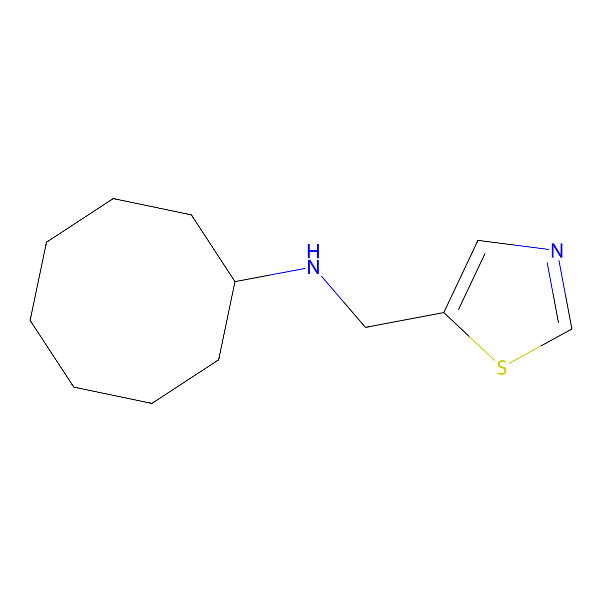N-[(1,3-thiazol-5-yl)methyl]cyclooctanamine molecular structure, CAS 1341915-86-3