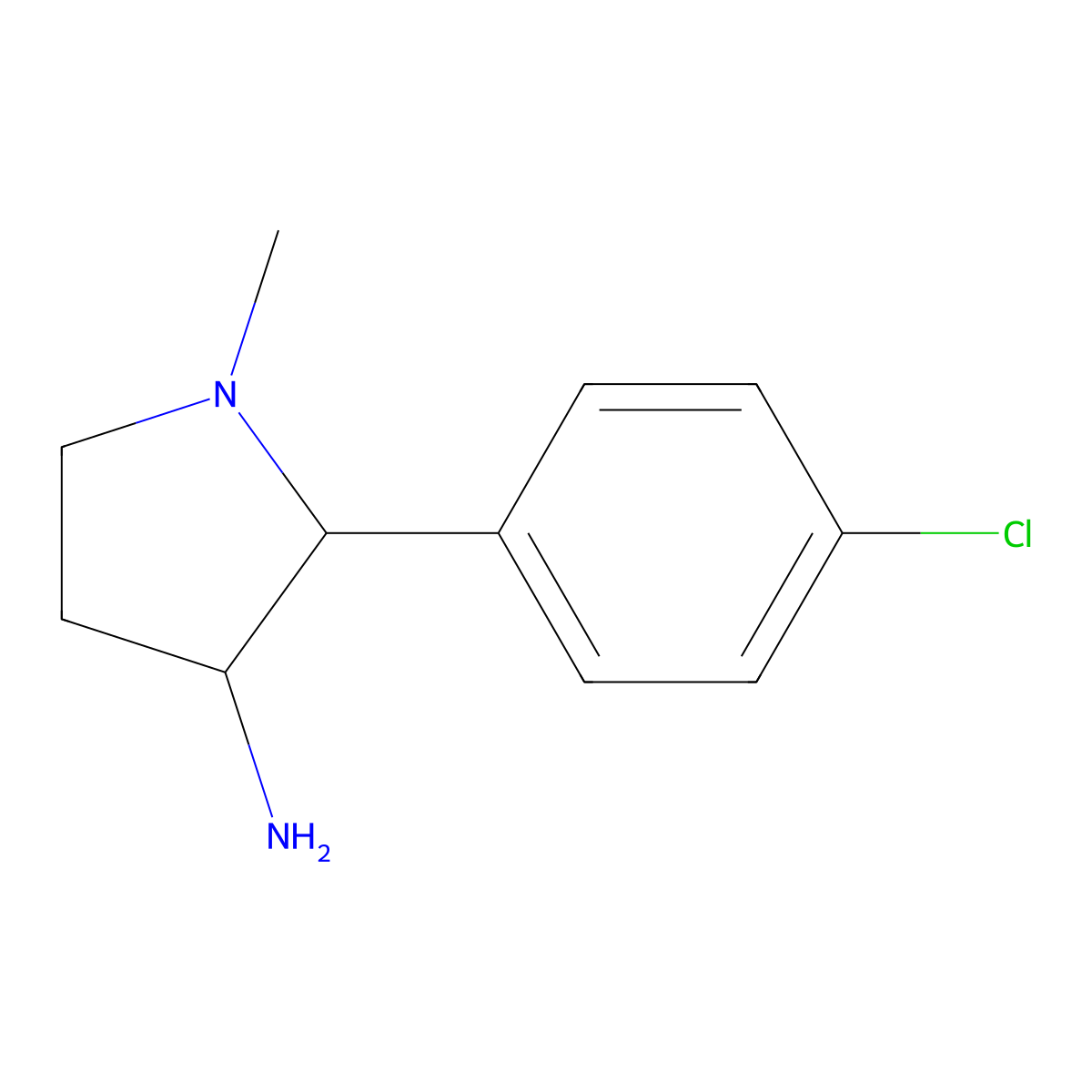 2-(4-Chlorophenyl)-1-methylpyrrolidin-3-amine molecular structure, CAS 1341915-87-4