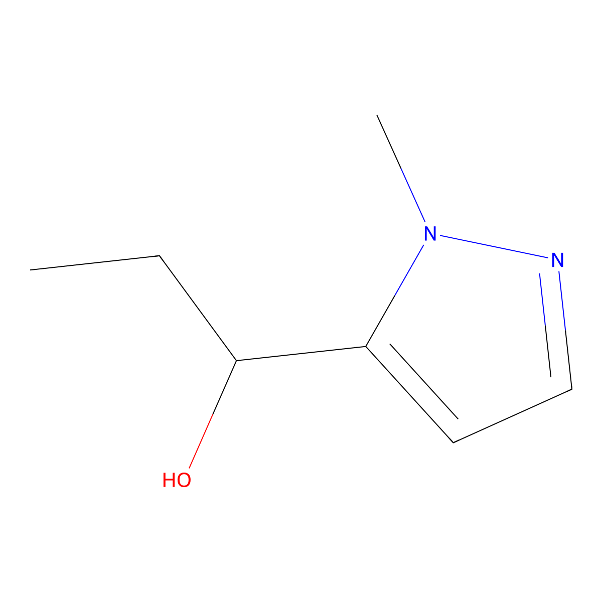 alpha-Ethyl-1-methyl-1H-pyraZole-5-methanol molecular structure, CAS 1341916-04-8