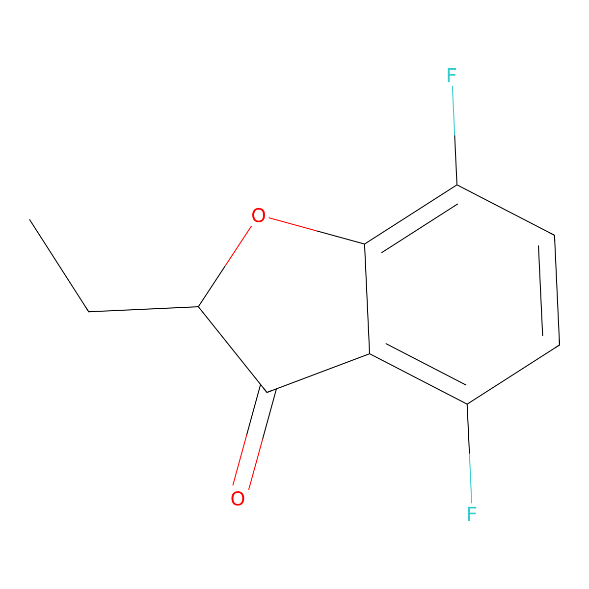 2-Ethyl-4,7-difluoro-2,3-dihydro-1-benzofuran-3-one molecular structure, CAS 1341917-28-9