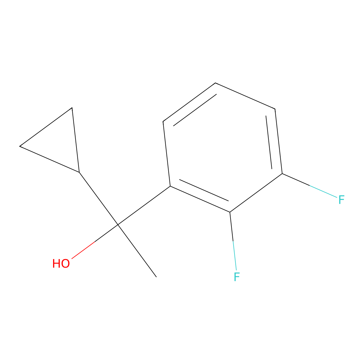 alpha-Cyclopropyl-2,3-difluoro-alpha-methylbenZenemethanol molecular structure, CAS 1341920-34-0