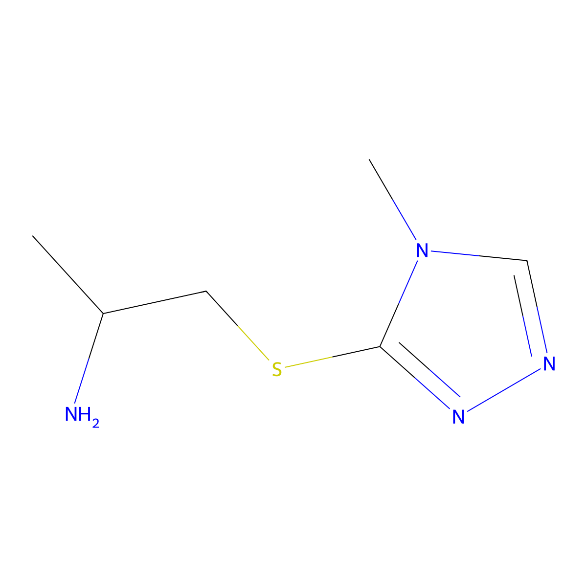 1-((4-Methyl-4h-1,2,4-triazol-3-yl)thio)propan-2-amine molecular structure, CAS 1341920-97-5