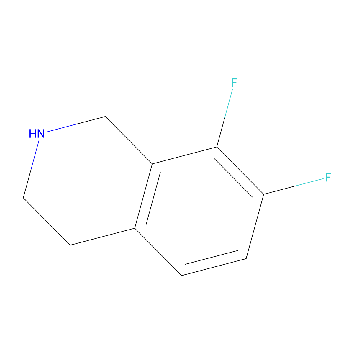 7,8-Difluoro-1,2,3,4-tetrahydroisoquinoline molecular structure, CAS 1341921-45-6