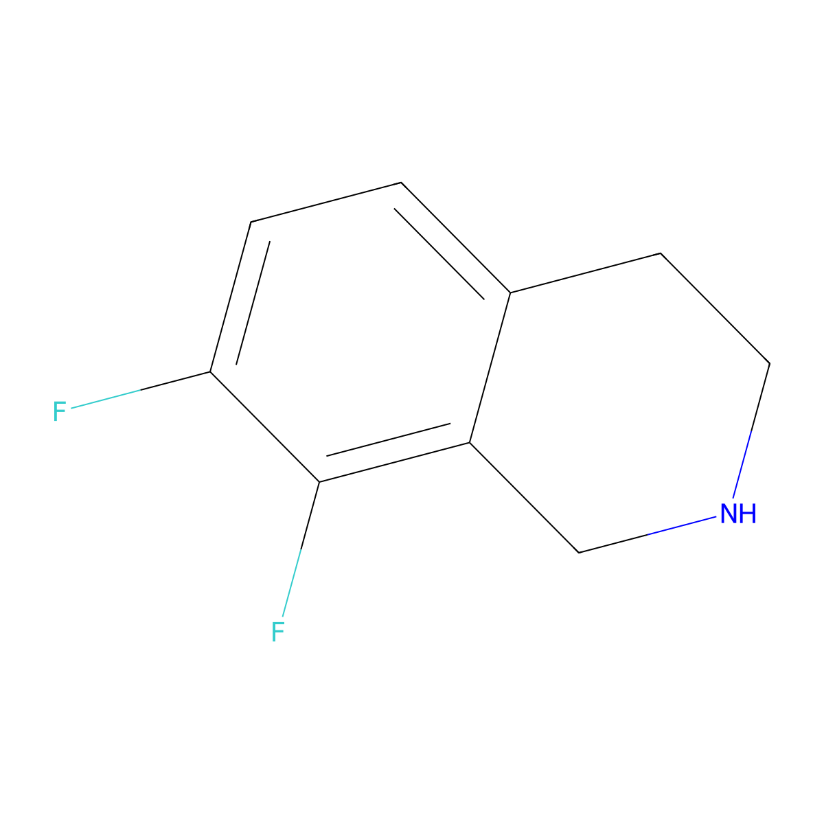7,8-Difluoro-1,2,3,4-tetrahydroisoquinoline molecular structure, CAS 1341921-45-6