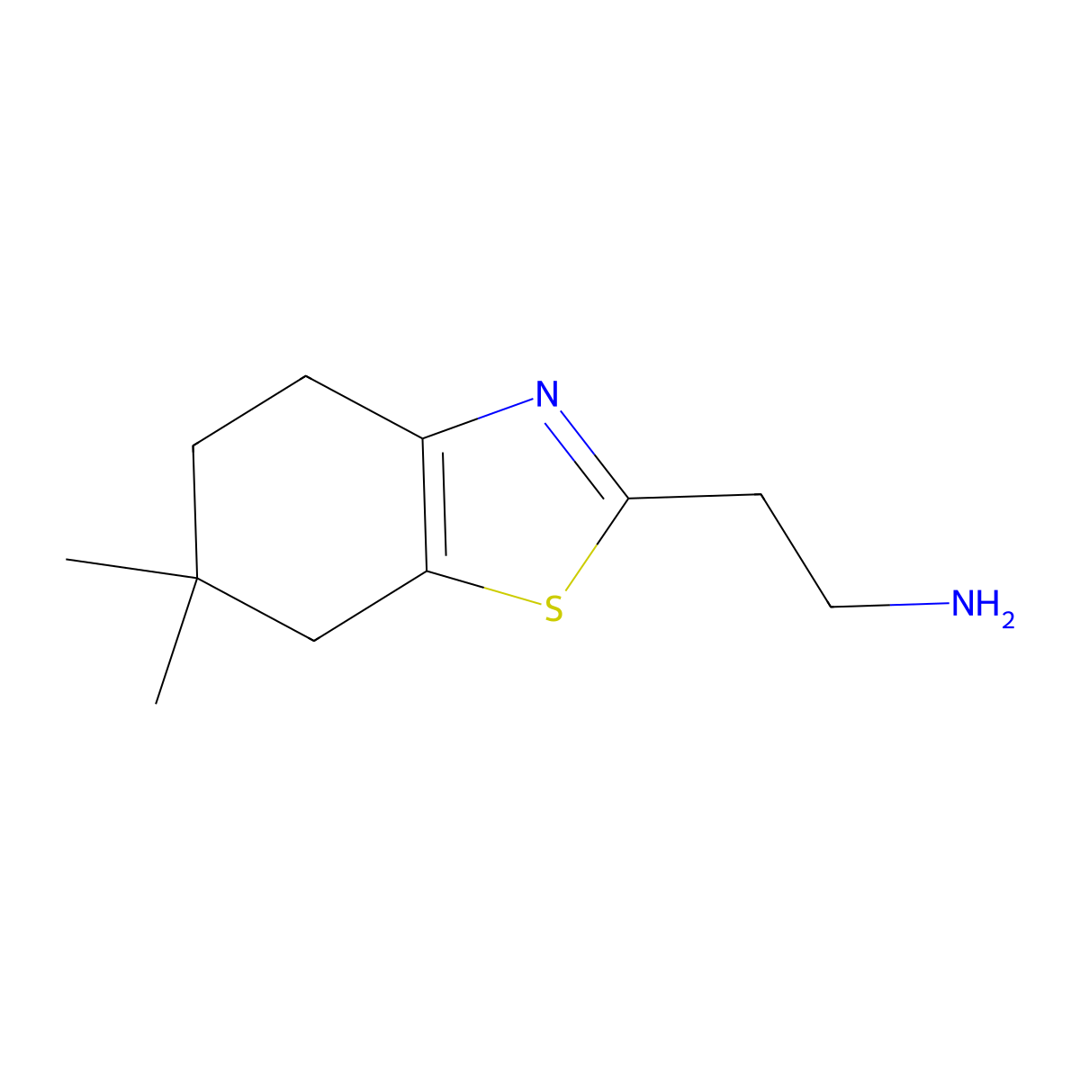 2-(6,6-Dimethyl-4,5,6,7-tetrahydro-1,3-benzothiazol-2-yl)ethan-1-amine molecular structure, CAS 1341922-15-3
