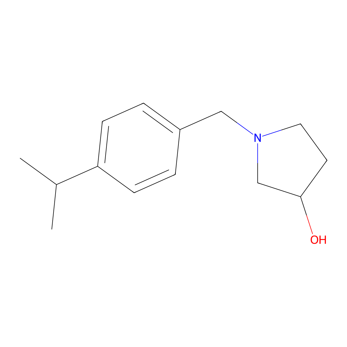 1-{[4-(Propan-2-yl)phenyl]methyl}pyrrolidin-3-ol molecular structure, CAS 1341924-19-3