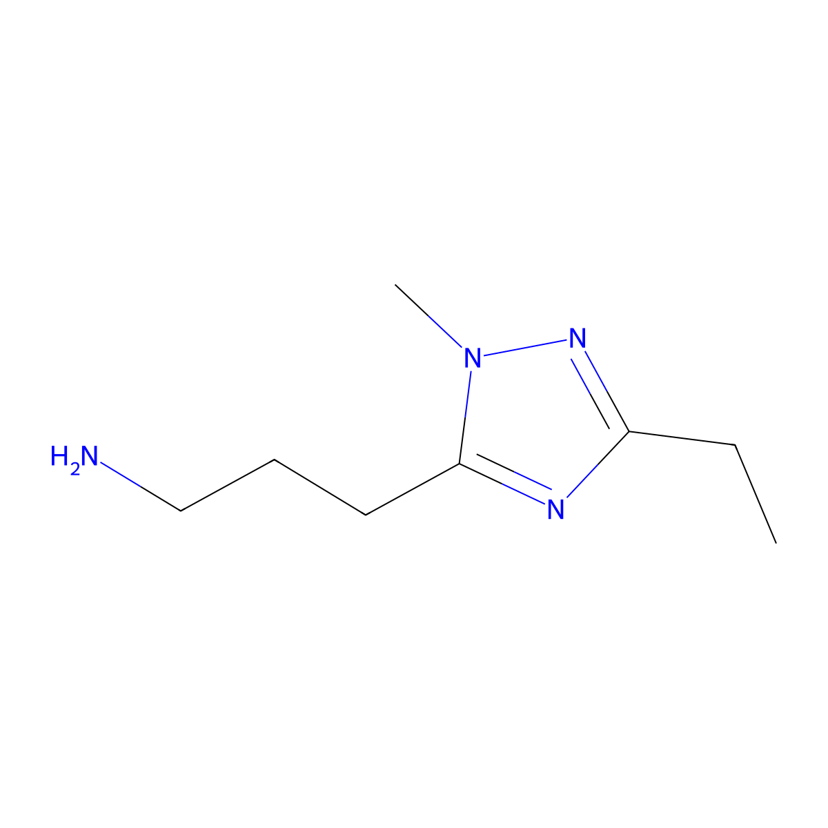 3-(3-Ethyl-1-methyl-1h-1,2,4-triazol-5-yl)propan-1-amine molecular structure, CAS 1341927-12-5