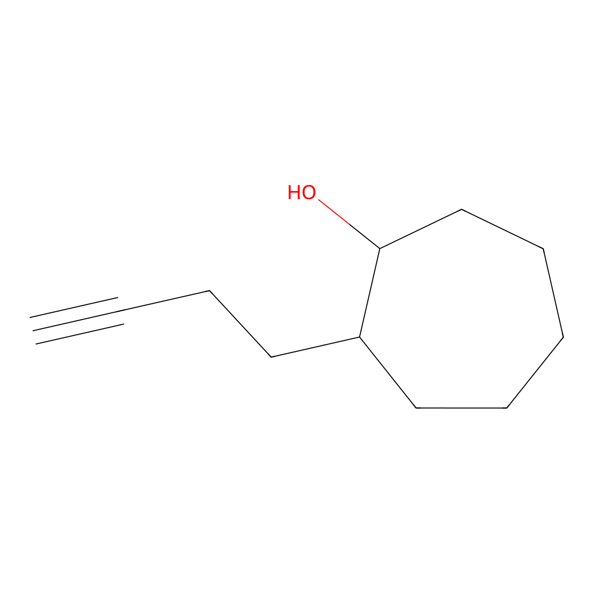 2-(But-3-yn-1-yl)cycloheptan-1-ol molecular structure, CAS 1341929-22-3