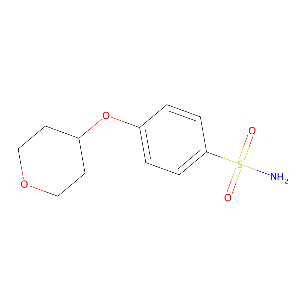4-(Oxan-4-yloxy)benzene-1-sulfonamide molecular structure, CAS 1341931-26-7
