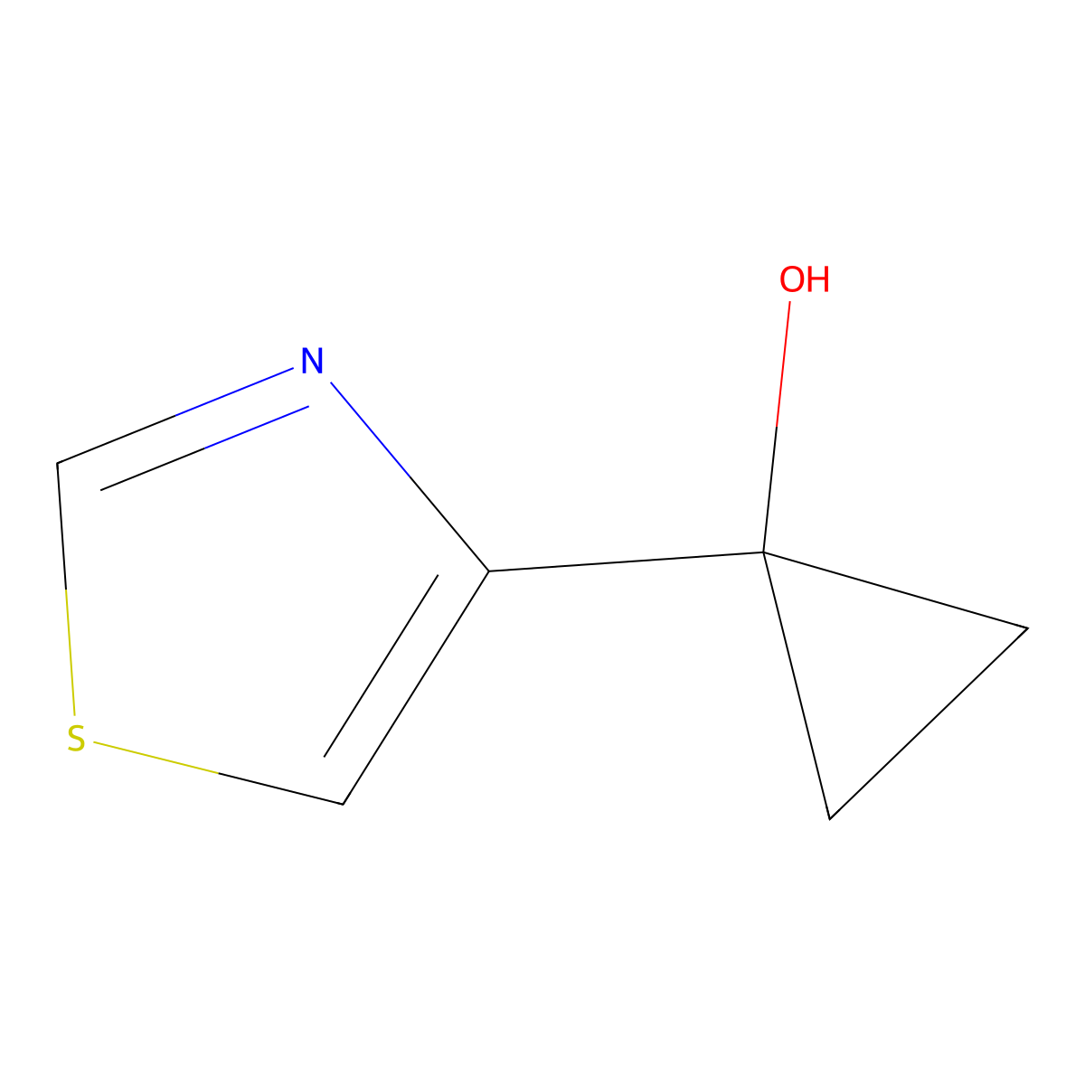 1-(Thiazol-4-yl)cyclopropan-1-ol molecular structure, CAS 1341931-43-8