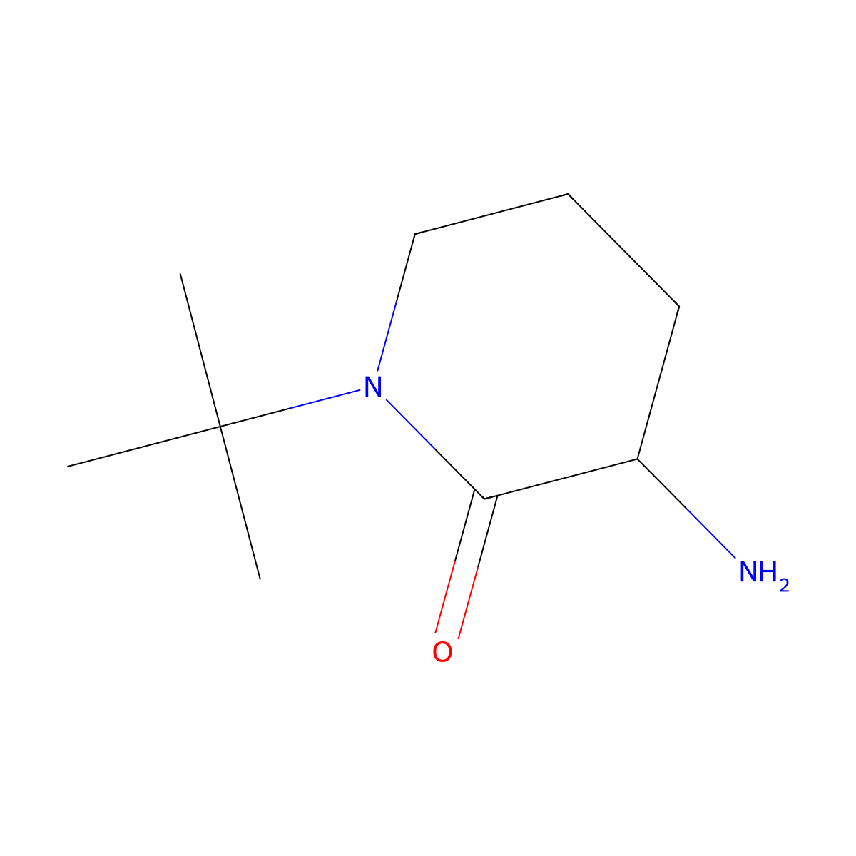3-Amino-1-tert-butylpiperidin-2-one molecular structure, CAS 1341932-08-8