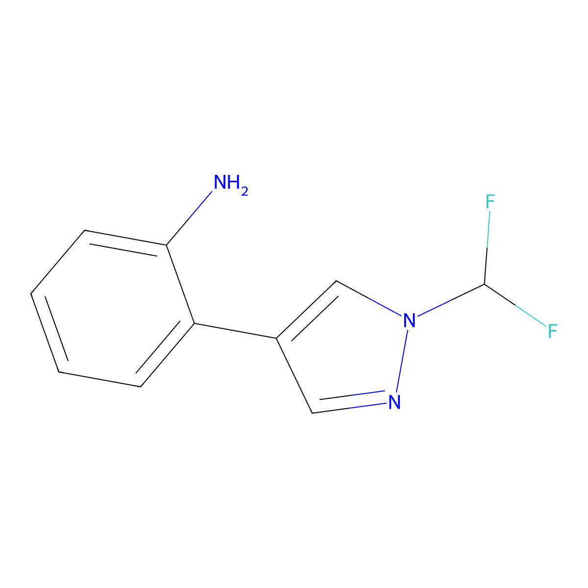2-(1-(Difluoromethyl)-1h-pyrazol-4-yl)aniline molecular structure, CAS 1341933-23-0