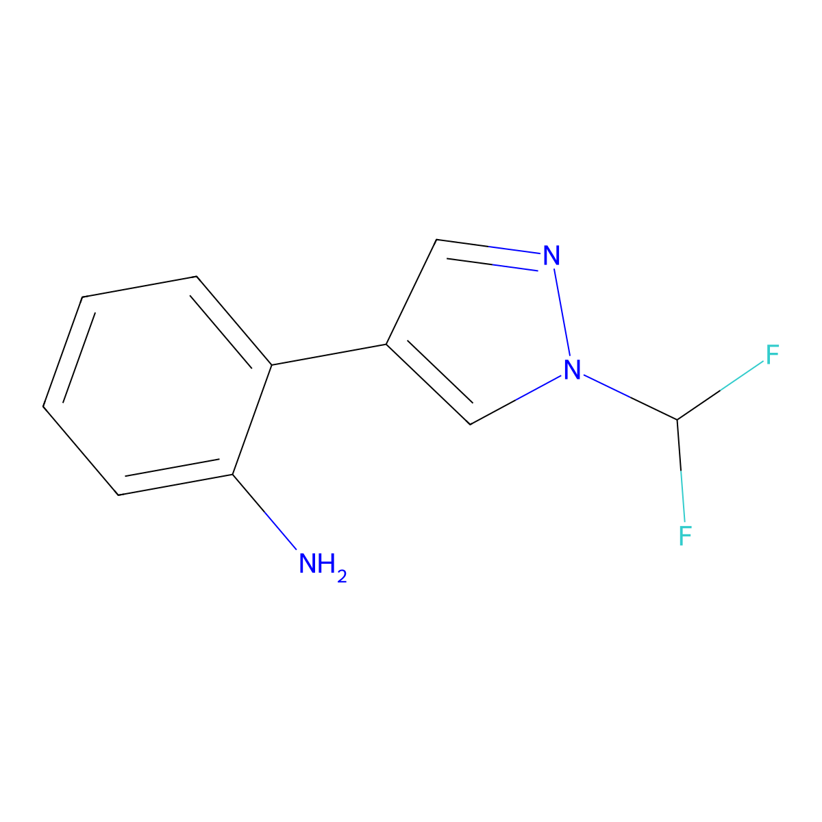 2-(1-(Difluoromethyl)-1h-pyrazol-4-yl)aniline molecular structure, CAS 1341933-23-0