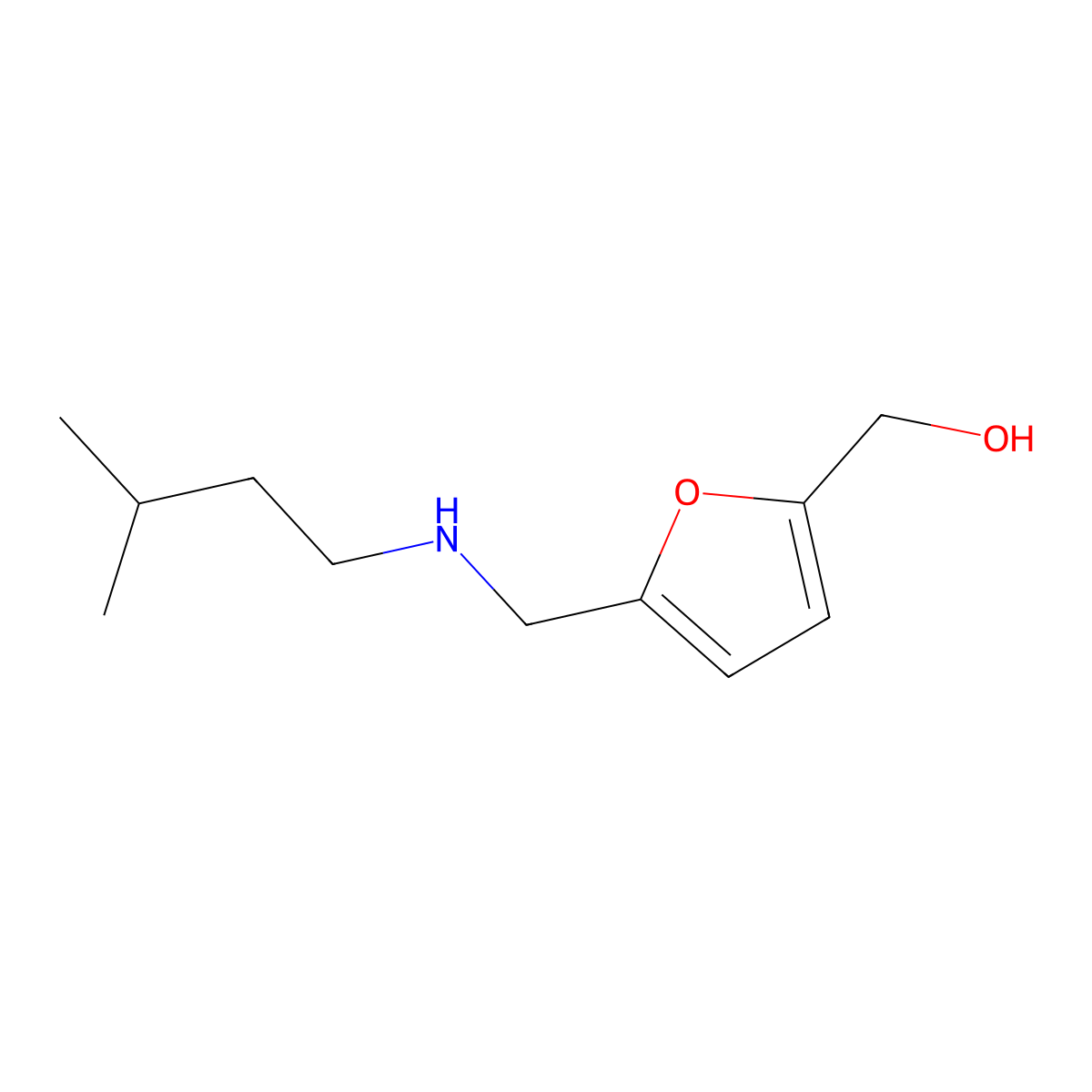 (5-{[(3-Methylbutyl)amino]methyl}furan-2-yl)methanol molecular structure, CAS 1341933-50-3