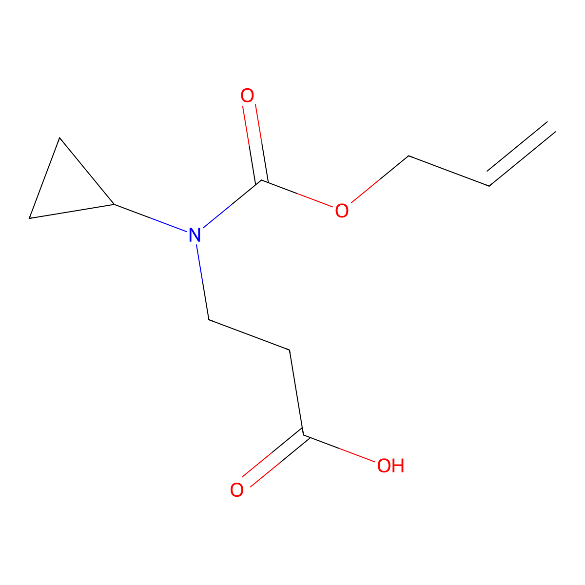 3-{Cyclopropyl[(prop-2-en-1-yloxy)carbonyl]amino}propanoic acid molecular structure, CAS 1341933-84-3