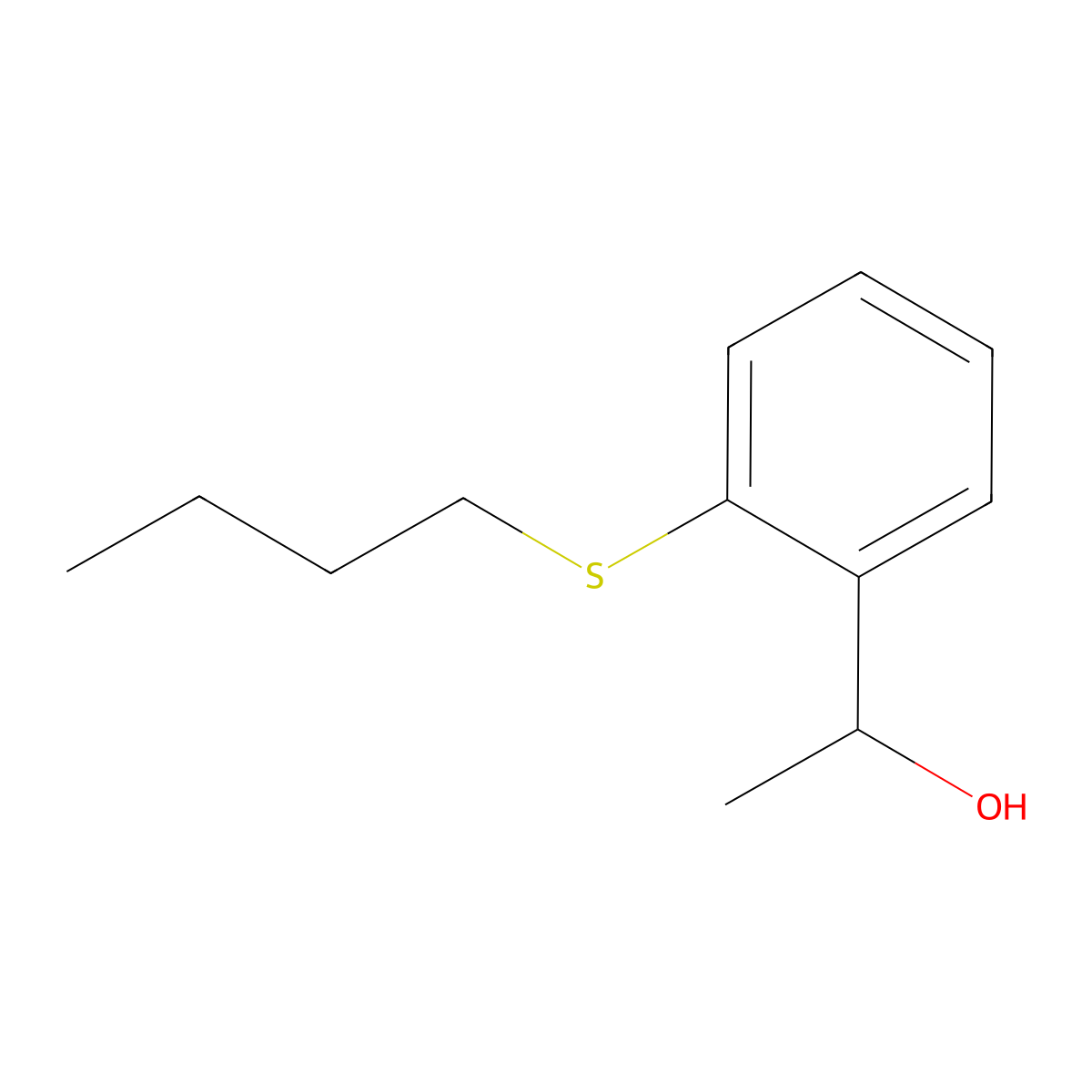 1-[2-(n-Butylthio)phenyl]ethanol molecular structure, CAS 1341934-70-0