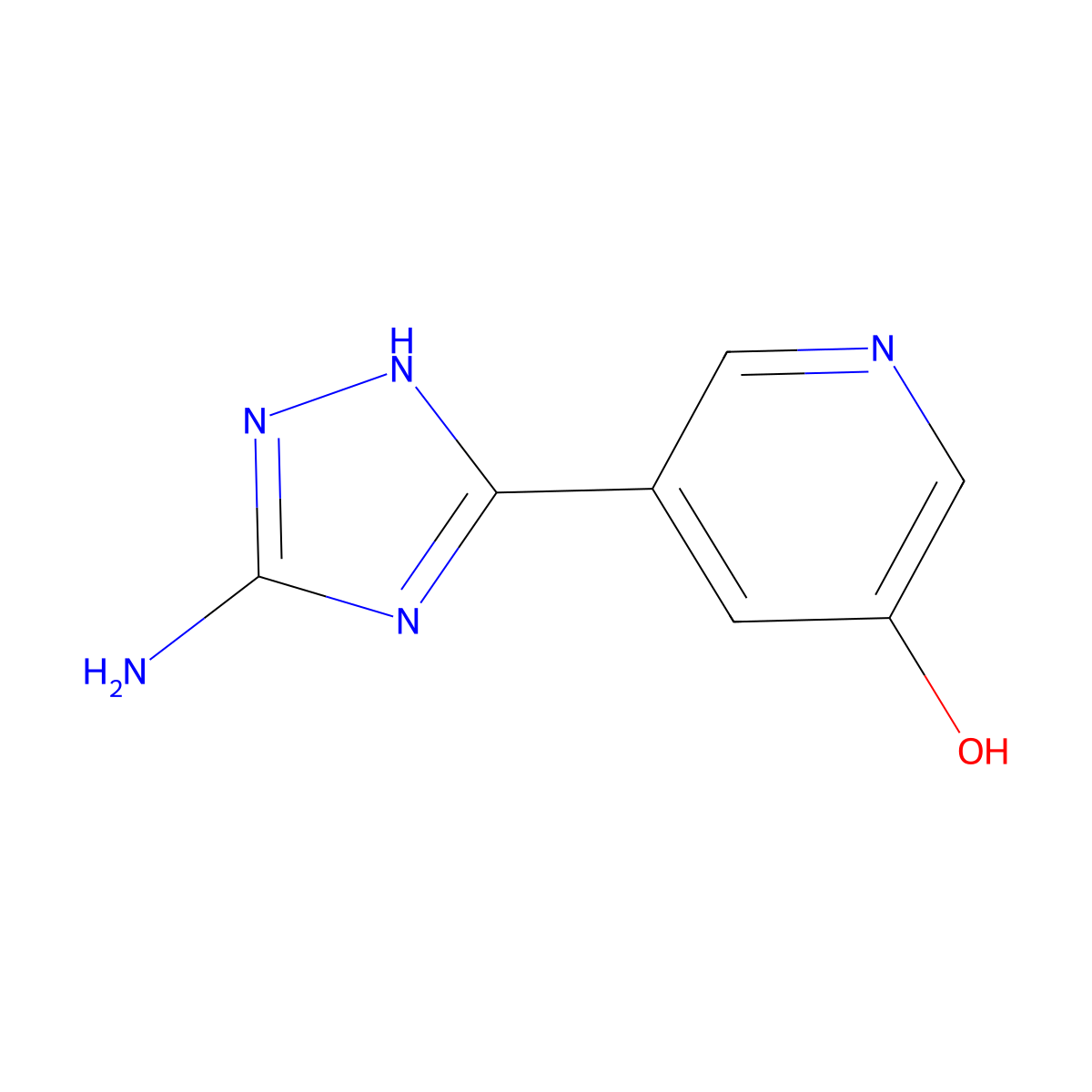 5-(3-amino-1H-1,2,4-triazol-5-yl)pyridin-3-ol molecular structure, CAS 1341934-84-6