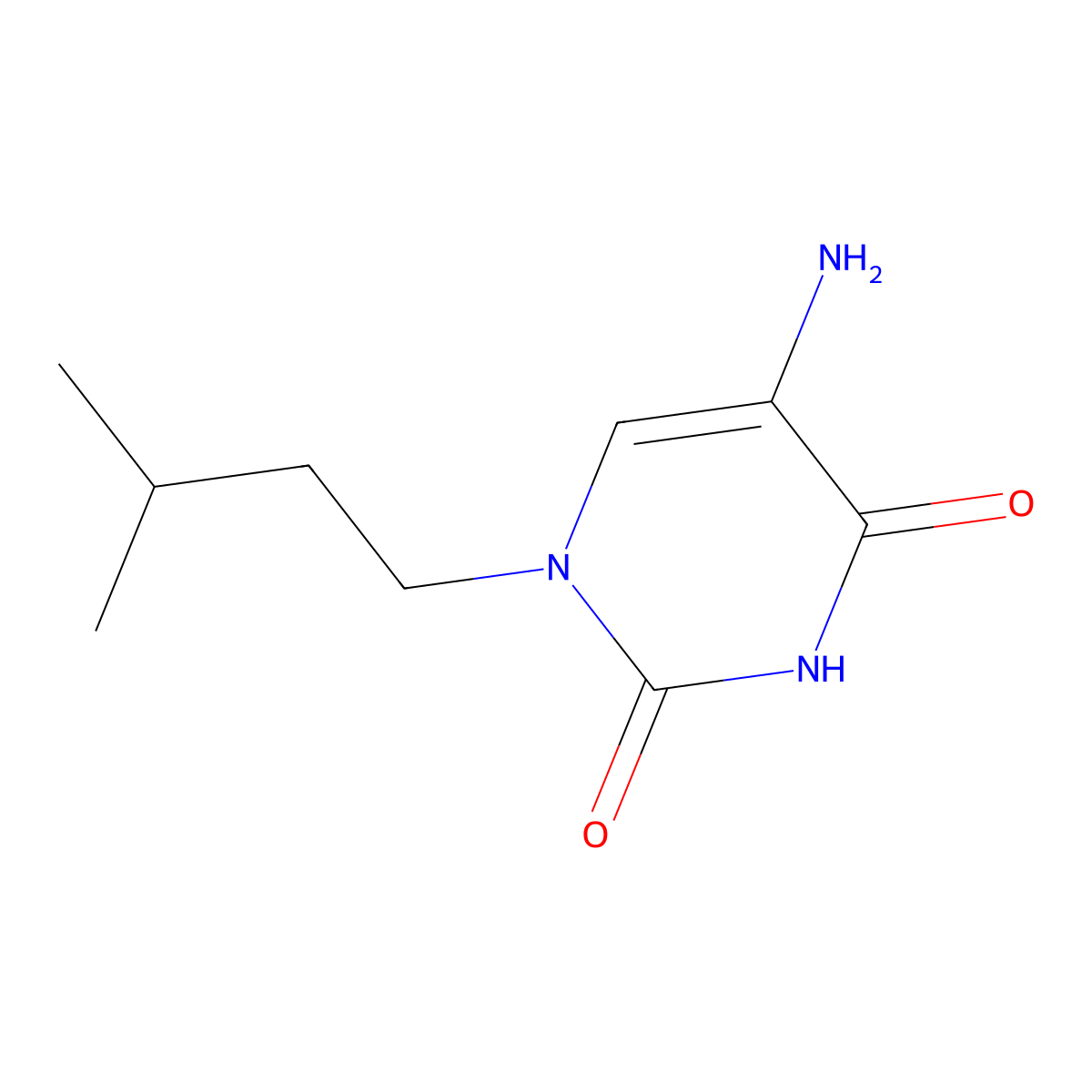 5-Amino-1-(3-methylbutyl)-1,2,3,4-tetrahydropyrimidine-2,4-dione molecular structure, CAS 1341936-82-0
