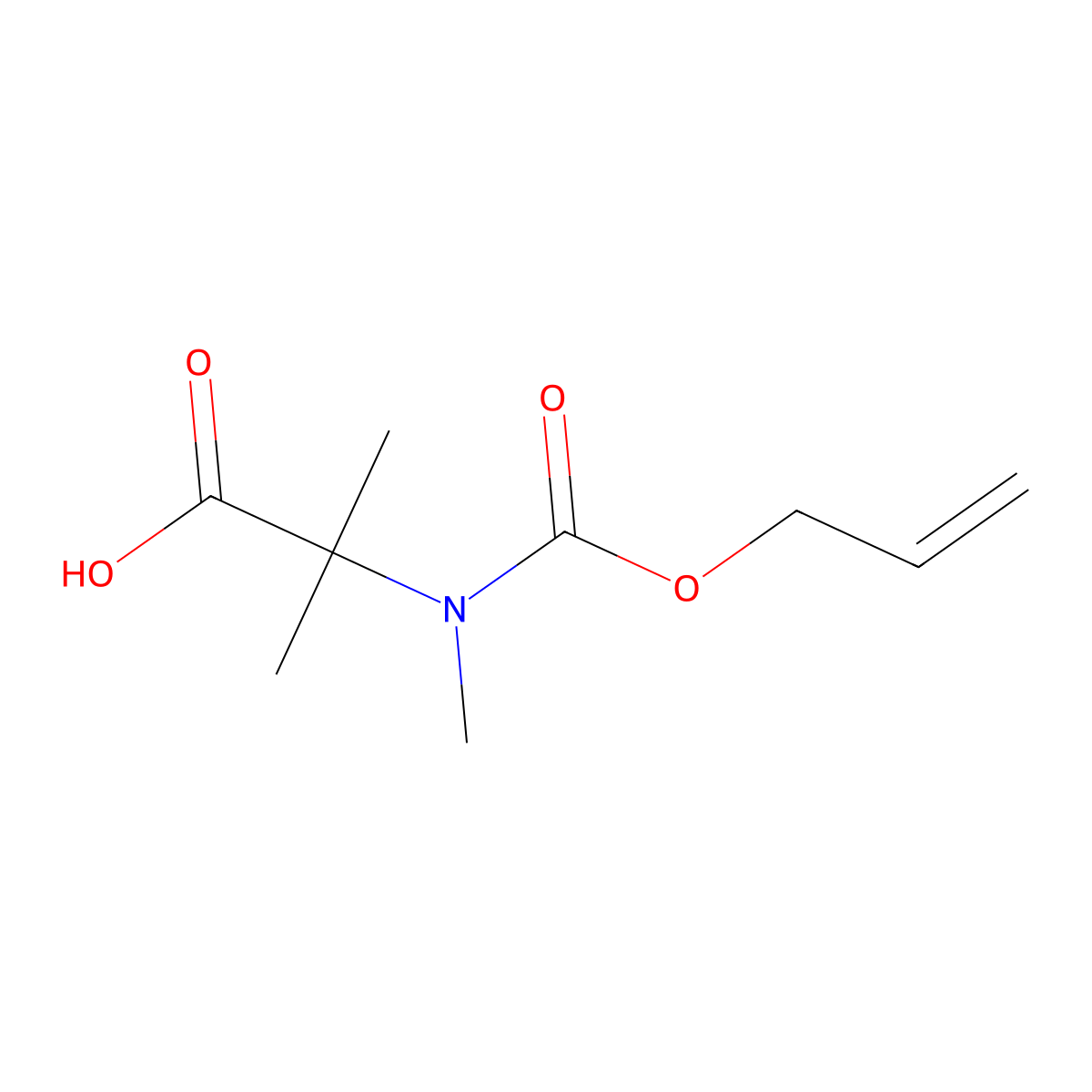 2-Methyl-2-{methyl[(prop-2-en-1-yloxy)carbonyl]amino}propanoic acid molecular structure, CAS 1341937-26-5