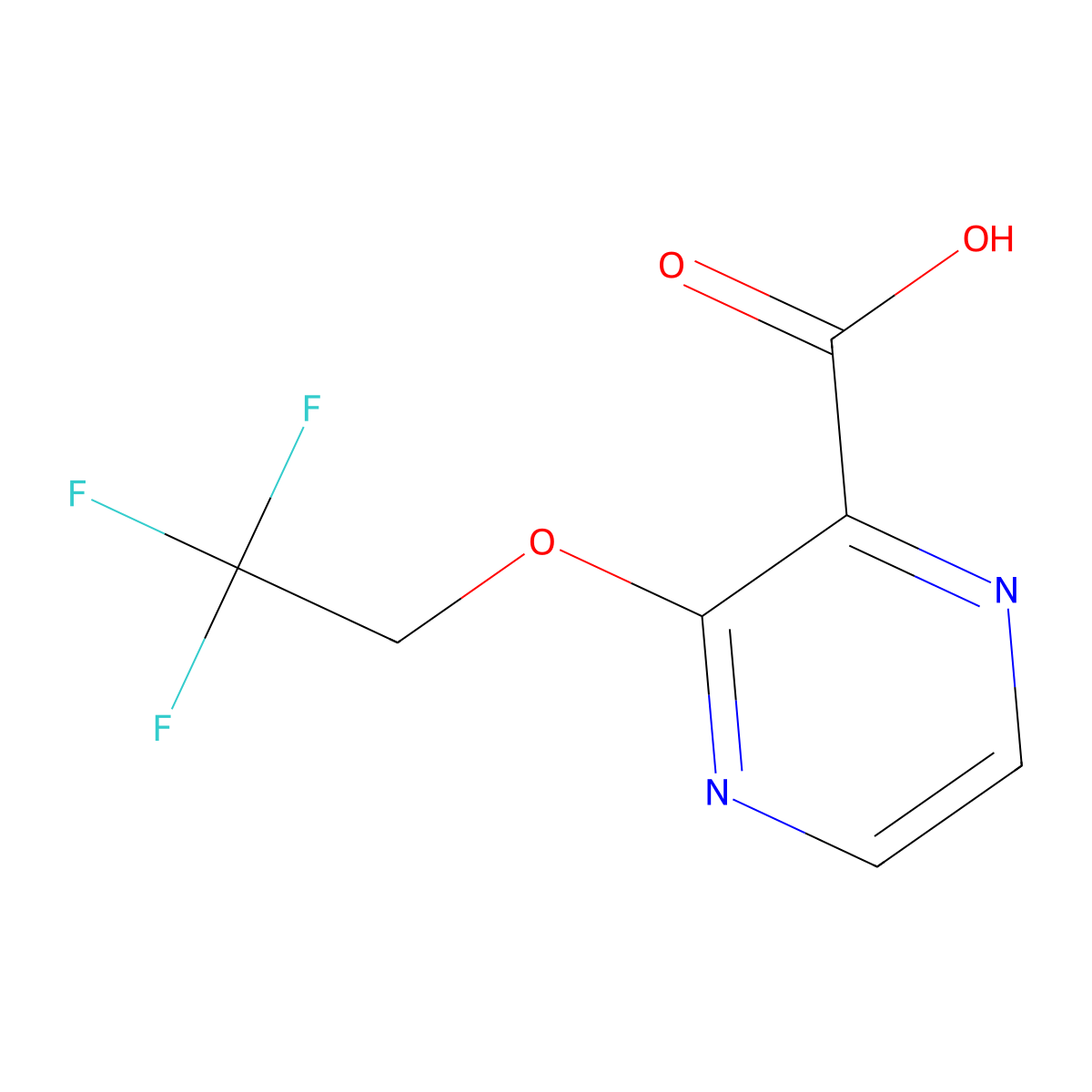 3-(2,2,2-Trifluoroethoxy)pyrazine-2-carboxylic acid molecular structure, CAS 1341937-69-6