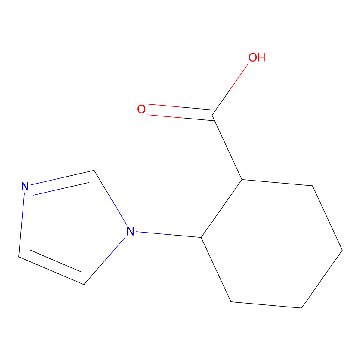 2-(1H-imidazol-1-yl)cyclohexane-1-carboxylic acid molecular structure, CAS 1341937-96-9