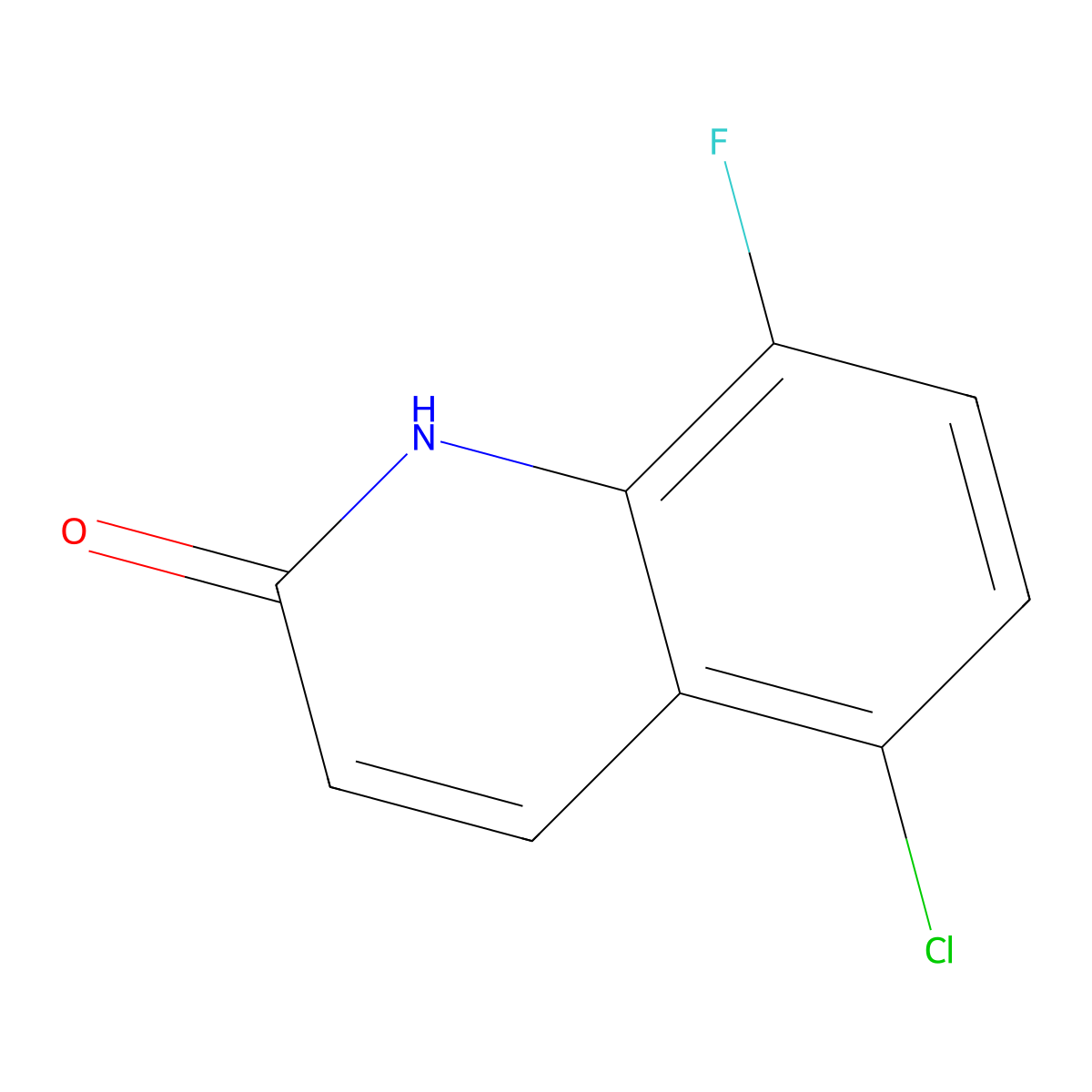 5-Chloro-8-fluoroquinolin-2-ol molecular structure, CAS 1341940-60-0